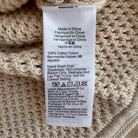 J Crew Light Beige Open Knit Pointelle Stick Cardigan Womens Size S Cotton - Picture 10 of 11